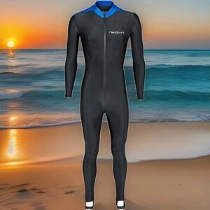 NeoSport Full Body Wetsuits Sports Skins Unisex MEDIUM Black/Blue (S807UF-45)